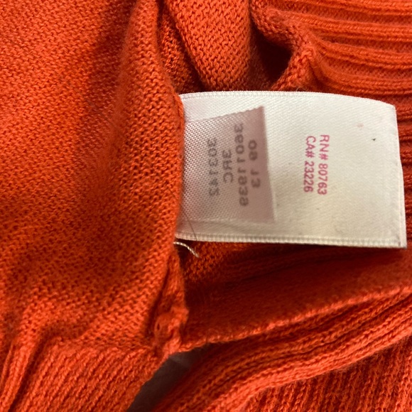 Victoria’s Secret Long Sleeve Orange Cotton Sweater Top Split Hem Size Small - Picture 5 of 11